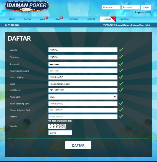 Cara Daftar Poker Online Idamanpoker